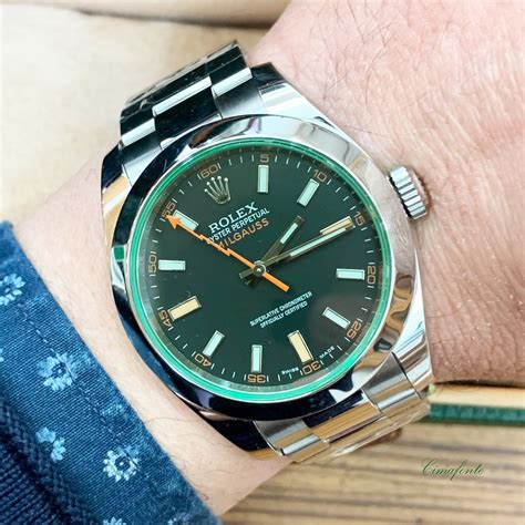 Rolex Milgauss 40MM IN ACCIAIO VETRO VERDE 